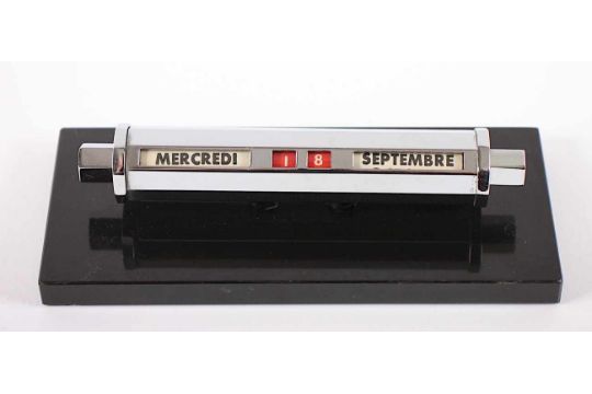 Tischkalender Metall Verchromt Onyxsockel Minst Best L 14 Gold Starry Frankreich Jh