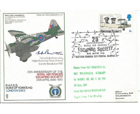 Air Marshall Sir Harry Burton DSO the first Escaper from Germany signed 1970 RAF Duke of Yorks Escaping Society cover with We