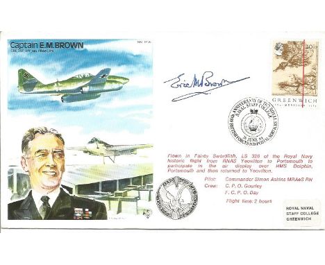 Capt Eric Winkle Brown DSC AFC signed on his own test pilot cover. British Royal Navy officer and test pilot who flew 487 typ