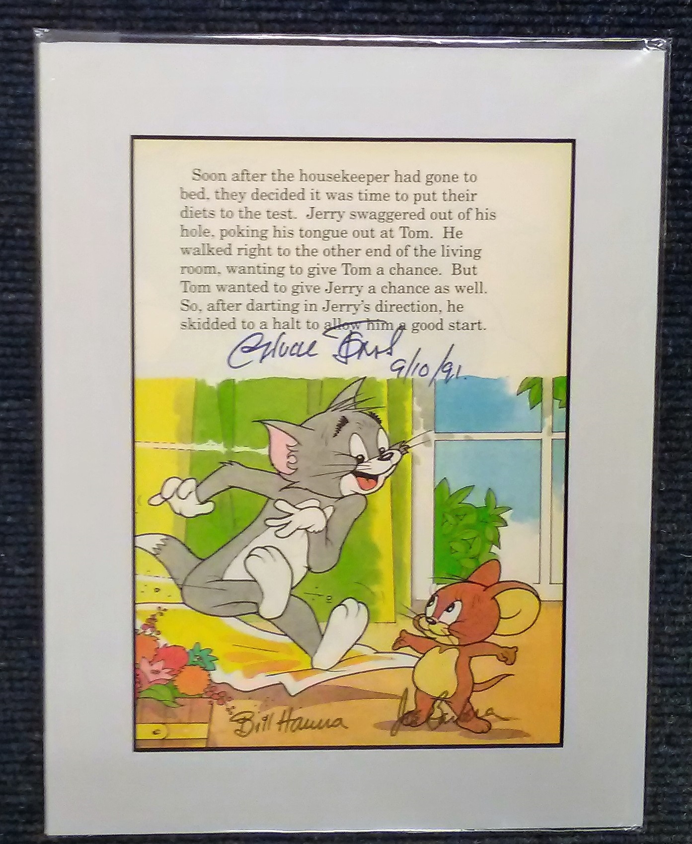 Chuck Jones, Bill Hanna and Joe Barbera signed Tom and Jerry storyboard ...