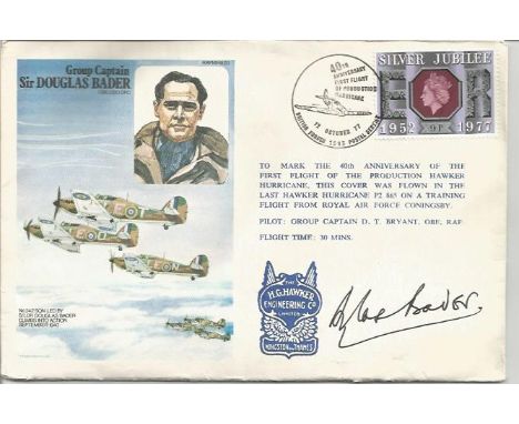 Douglas Bader signed RAFM HA20. Cover dedicated to Group Captain Sir Douglas Bader. British Forces postmark, 40th Anniversary