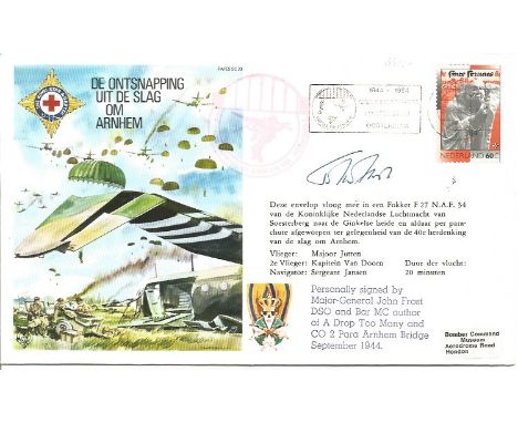 Mjr Gen John Frost DSO MC signed Escape from Arnhem cover SCS33, only 94 issued. Airborne officer of the British Army best kn