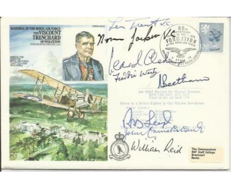 Seven Victoria Cross winners Scarce 1978 Historic Aviator cover dedicated to MRAF The Viscount Trenchard . Autographed by SEV