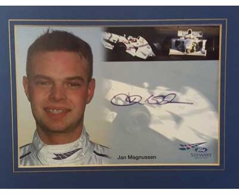 Jan Magnussen signed 8 x 6 colour photo in Blue mount. Good condition Est. œ5 - 10