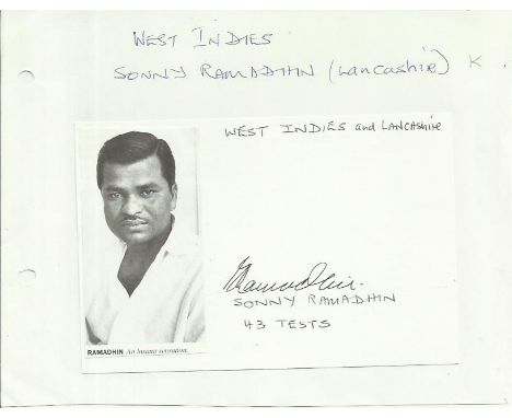 Cricket Legendary West Indians collection 26 top cricket names signed on cards, magazine photos light fixed to white page wit