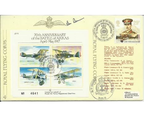 Ben Bennions BOB pilot signed JSF5 cover, 70th ann Battle or Arras. Good condition Est. œ5 - 10