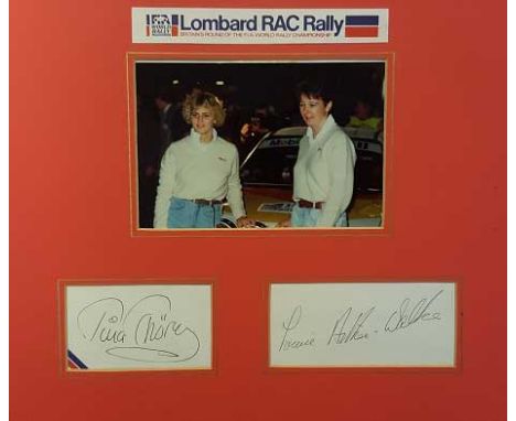 Louise Aitken Walker, Tina Thorney signatures with colour photo matted in Red mount. Good condition Est. œ10 - 15