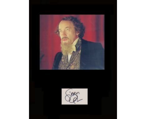 Charles Dickens Simon Callow. Signature with picture in character as Charles Dickens, the person for whom he is most recognis