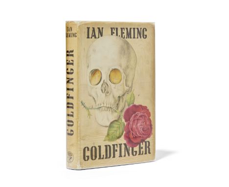 FLEMING, IAN. 1908-1964.Goldfinger. London: Jonathan Cape, (1959). 8vo. Publisher's black cloth with blind-stamped skull desi