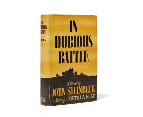 STEINBECK, JOHN. 1902-1968.In Dubious Battle. New York: Covici Friede, (1936). 8vo. Publisher's orange cloth, ruled in red, a