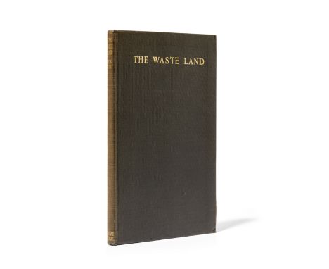 ELIOT, THOMAS STEARNS. 1888-1965.The Waste Land. New York: Boni &amp; Liveright, 1922. 8vo. Publisher's black flexible cloth,