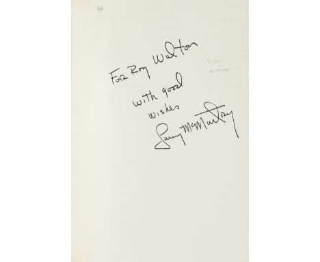 MCMURTRY, LARRY. B.1936.In a Narrow Grave: Essays on Texas Austin: Encino Press, 1968. 8vo. Publisher's suede-backed tan pape