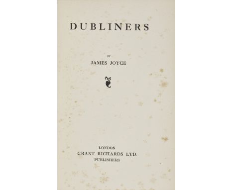 JOYCE, JAMES. 1882-1941.Dubliners.  London: Grant Richards, 1914.  8vo. Half-title with publisher's advertisement on verso. P