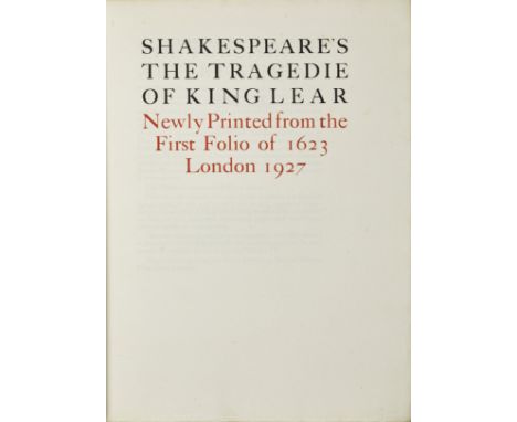 SHAKESPEARE, WILLIAM. 1564-1616.The Players' Shakespeare. Stratford-upon-Avon: The Shakespeare Head Press, 1923-1927. 6 volum