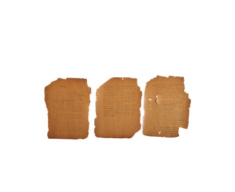 WEST, NATHANAEL. 1903-1940.Typed Manuscript with autograph corrections, 3 pp, being chapter 13 of A Cool Million, leaves brow