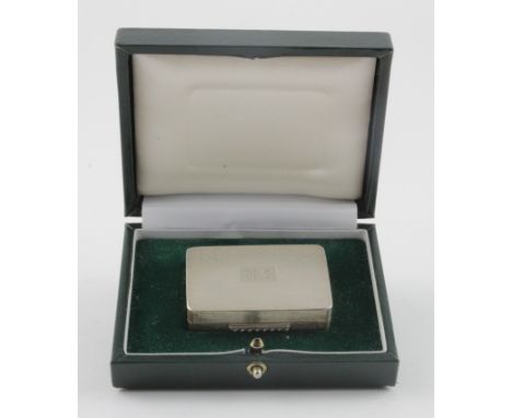 Modern silver gilt Scottish snuff box hallmarked for Edinburgh 1999 (bears the special 2000 hallmark) Maker - PJD. Weighs 69.