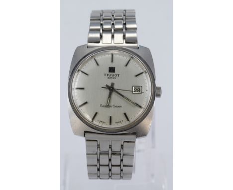 Gents Tissot Seastar Seven wristwatch on a Tissot stainless steel bracelet, watch working when catalogued