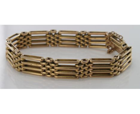 15ct four bar gate bracelet, approx 18cm in length and weighing 26.6g
