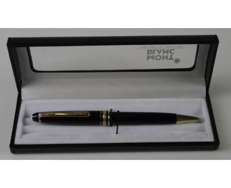 Montblanc Meisterstuck black ballpoint pen (serial no. KH1640426), ownership name to clip, contained in a Montblanc case