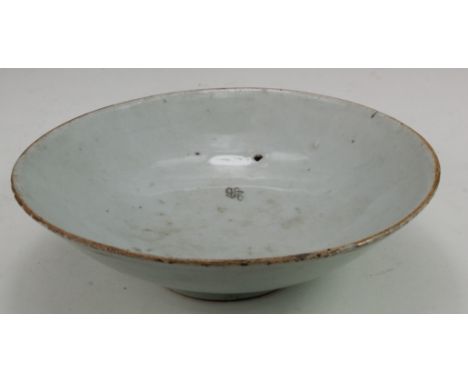 Ming Dynasty Celadon Glazed Bowl , ca. 1368 - 1644 AD; very fine details. 165mm; Property of a professional collector of Asia