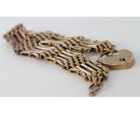 9ct five bar gate bracelet, approx 18cm in length and weighing 9.6g