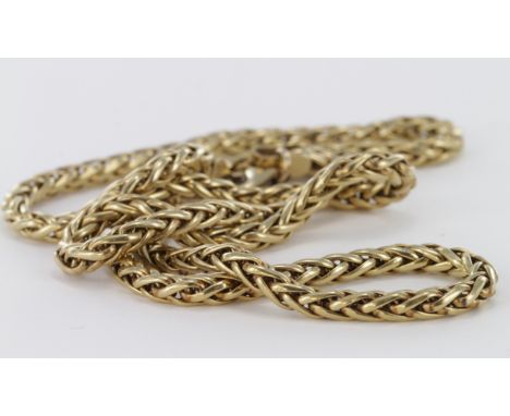 9ct Gold  Plaited Rope Chain 17inch length weight 7.9g