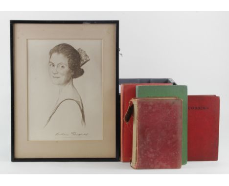 Kathleen Shackleton (1884-1961). Charcoal, depicting a portrait of St. Osyth, signed by artist to lower edge, back reads 'St.