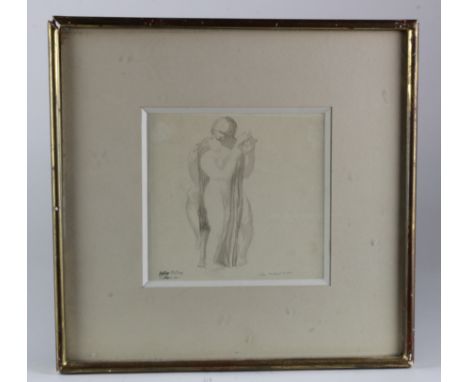 Signed Charles Malfray (1887-1940) pencil & watercolour framed working sketch. Stamped with Atelier Malfray, Paris 1951. Meas