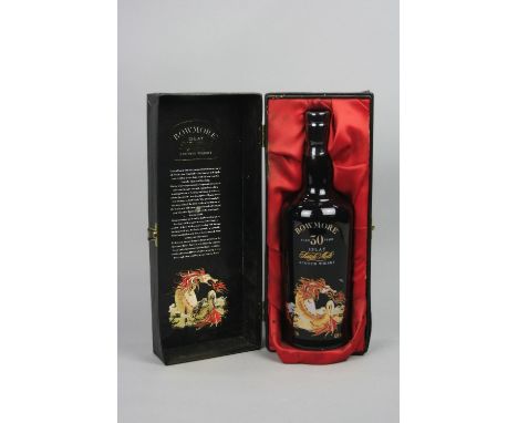 A BOTTLE OF BOWMORE 'SEA DRAGON' 30 YEAR OLD ISLAY SINGLE MALT WHISKY, in a ceramic decanter and presentation box, 43%, 70cl
