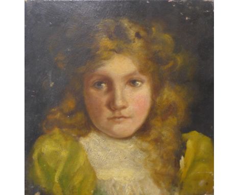 J.C. Turner, portrait of Flora Gertrude Turner, oil on canvas, 31 x 31cms, unframed 