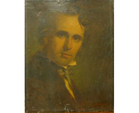 Henry Dawson (1811-1878), a self-portrait given to his friend John Burton, oil on canvas, inscribed and dated lower right; Pr