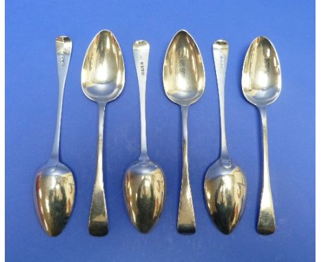 A George IV silver Old English pattern Table Spoon, by William Welch II, hallmarked Exeter, 1819, 9in (23cm) together with fi