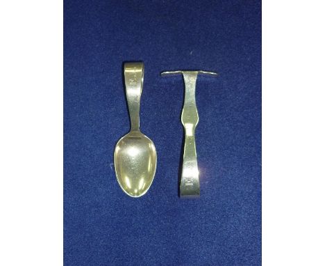 A silver Christening Spoon and Pusher Set, by Barker Bros. ltd., hallmarked Birmingham 1938, of traditional form, the handles