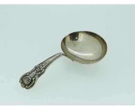 A George IV silver Kings Pattern Caddy Spoon, by Joseph Taylor, hallmarked Birmingham, 1820, with plain ovoid bowl, 3in (7.5c