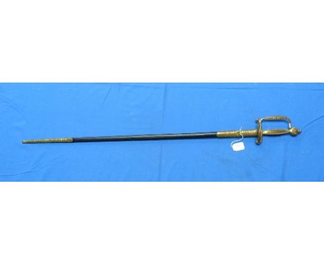 An early 20thC English Court Sword, with etched blade signed 'Anderson St James's London', gilt brass hilt and original black