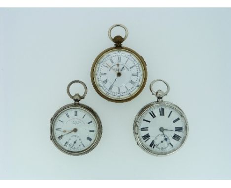 A silver Centre Seconds Chronometer Pocket Watch, with Swiss movement, together with a silver "Express" English Lever pocket 