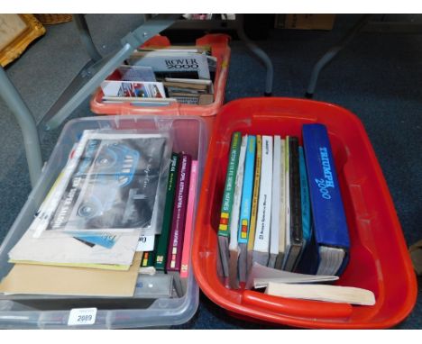 A group of car mannuals and automobilia books, to include The Avenger, Vauxhall, Allegro, Ford Ka, Mini and other Haynes manu