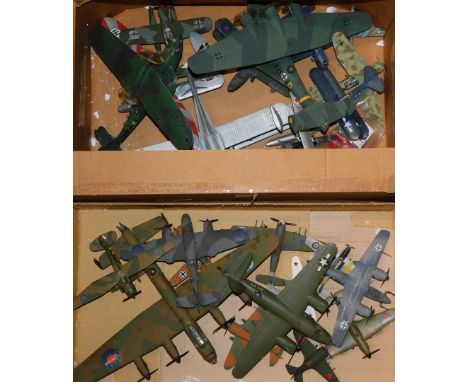 A group of kit built model aeroplanes, fighter jets and others. (2 boxes) 