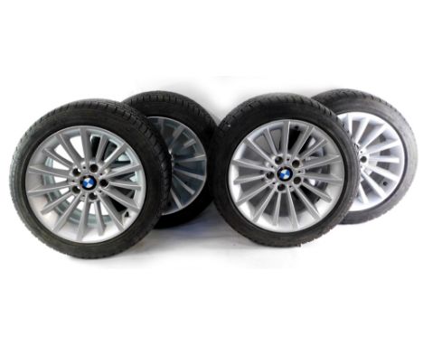 Four BMW alloy wheels and tyres, Continental Conti-Winter Contact TS810S SSR,  225-45 R17, from Series 3 E90/91 model.