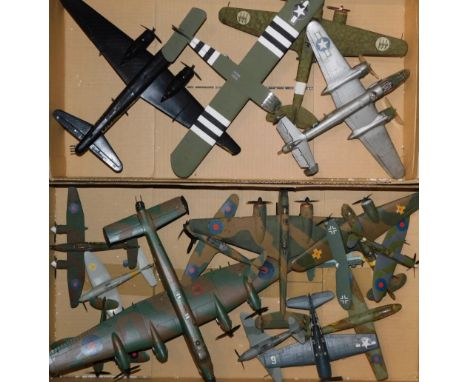 A group of kit built model aeroplanes, fighter jets and others. (2 boxes) 