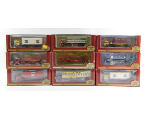 Nine Exclusive First Edition die cast models, comprising Arctic box van 22103, Door to Door 19405, Door to Door 22205, Flat B