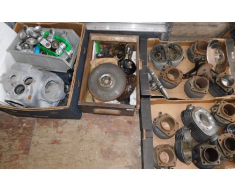 A group of automobilia parts, dials, pipe protectors, part engines, etc. (a quantity)