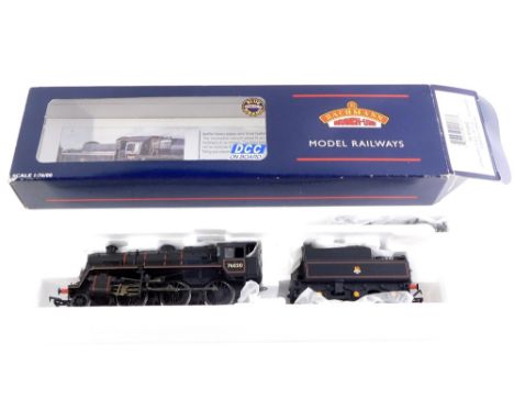 A Bachmann OO gauge Standard Class 4MT locomotive, BR black livery, early emblem, 2-6-0, 76020, boxed. 