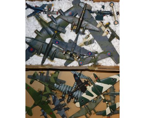 A group of kit built model aeroplanes, fighter jets and others. (2 boxes) 