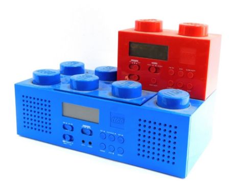 A Lego radio alarm clock.