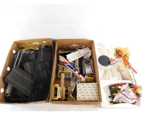 Scalextric, to include track and accessories. (3 boxes)
