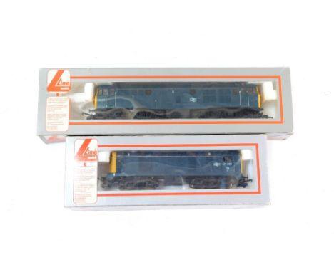 Lima OO gauge diesel locomotives, comprising a Class 20 locomotive 20066, BR blue livery with yellow ends, and a Class 31 loc
