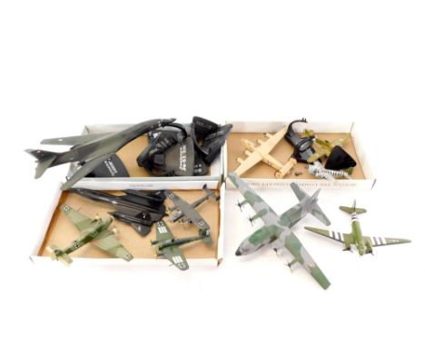 A group of die cast model aeroplanes, The Lockheed Blackbird, Buzz Buggy, US Air Force and others. (2 boxes) 