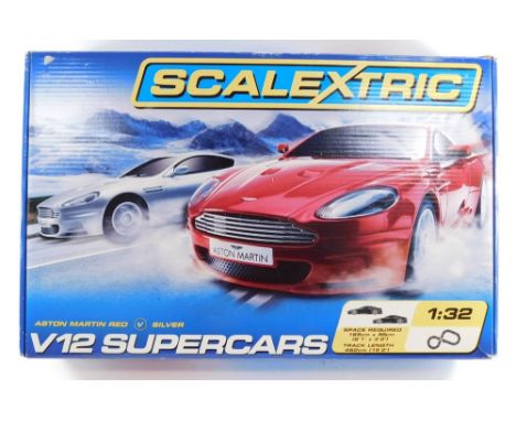 A Scalextric V12 Super Cars set, scale 1:32, boxed.