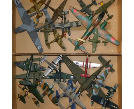 A group of kit built model aeroplanes, fighter jets and others. (2 boxes) 
